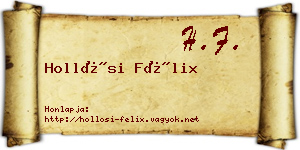 Hollósi Félix névjegykártya